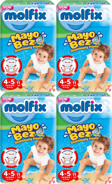 Molfix Swimming Pants Külot Mayo Bez Beden 4-5 (9-15 KG) 44 Adet