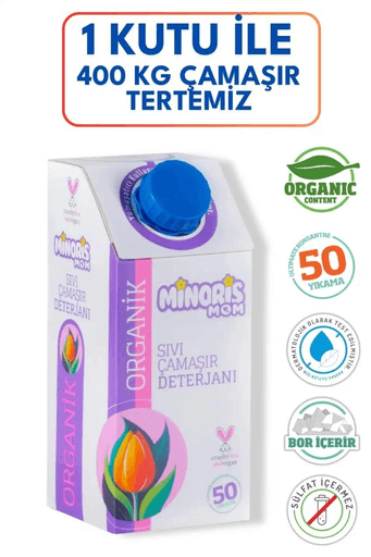 MOM Organik Sıvı Çamaşır Deterjanı 1 Lt 50 Yıkama