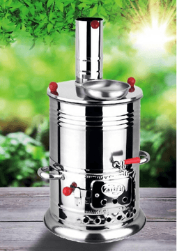 Mor Kayısı S-103 Zarif İş® 3.5 Lt Tek Musluklu  Odunlu Piknik Semaveri + Alüminyum Demlik