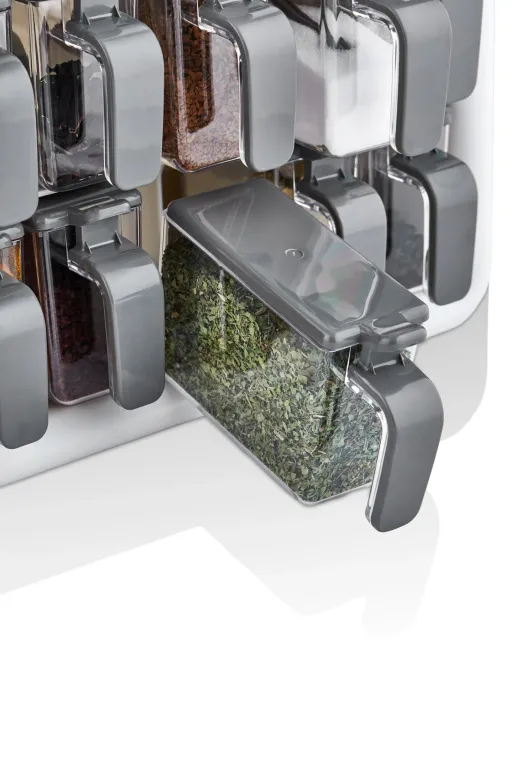 Morena MR-0001 Premium 12’Li Kaşıklı Baharat Takımı–Şeffaf Kristal Görünümlü,koku Tutmaz,kapaklı Standlı