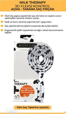 Morfose 45548484451 Milk Therapy Üç Boyutlu Oval Saç Fırçası - Kolay Tarama, Tüm Saç Tipleri