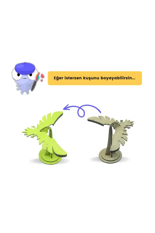 morMaker RMSAK00004 Denge Kuşu Kendin Yap Ahşap Oyuncak Stem-A Eğitim Seti