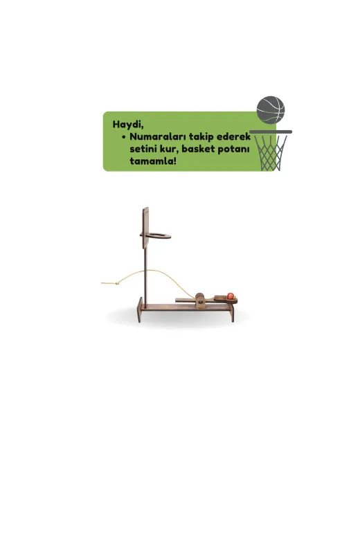 morMaker RMSAK0018 Ahşap Mancınık Basket Potası | Eğitici Kendin Yap Ahşap Oyuncak | Stem-A Eğitim Seti