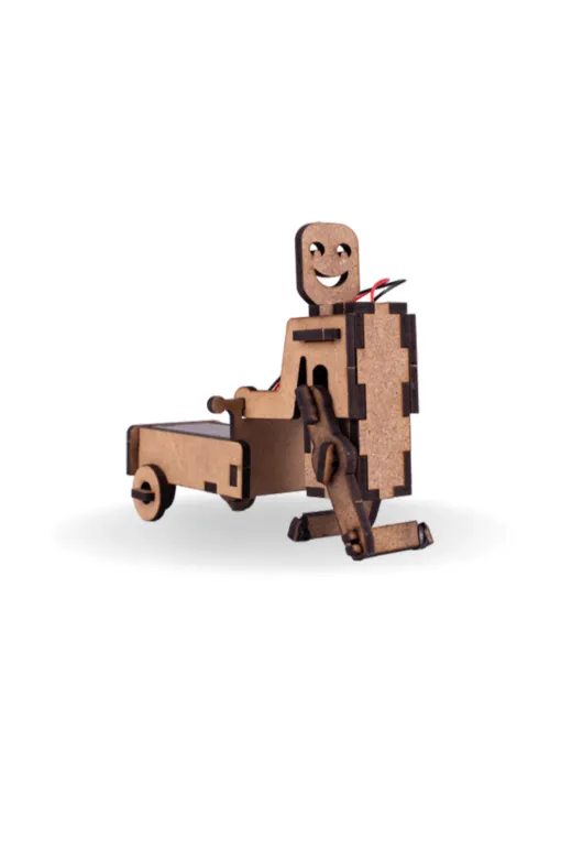 morMaker RMSAM002 Sepetli Robot Dc Motorlu Ahşap Oyuncak Stem-A Seti