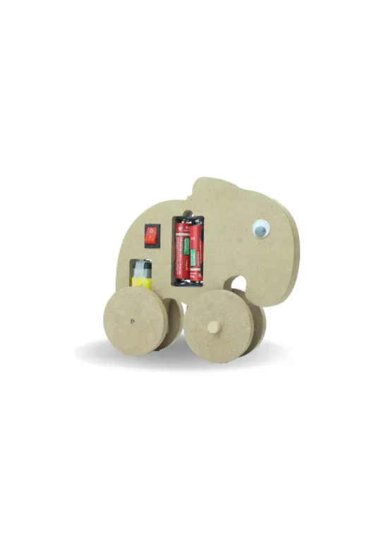 morMaker RMSAM004 Mormakaer Fil Robot Filbot Dc Motorlu Ahşap Oyuncak Stem-A Eğitim Seti