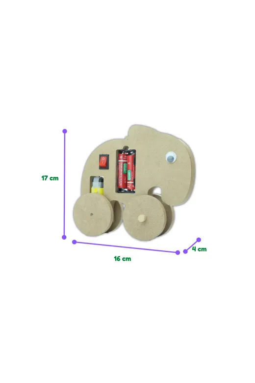 morMaker RMSAM004 Mormakaer Fil Robot Filbot Dc Motorlu Ahşap Oyuncak Stem-A Eğitim Seti