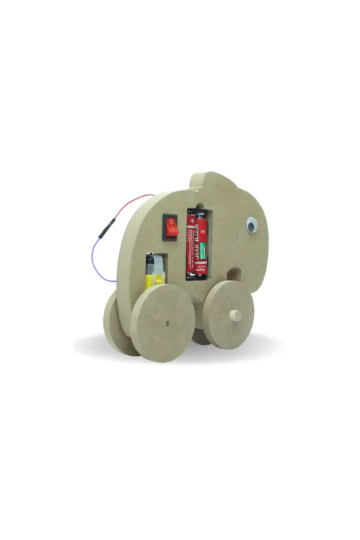 morMaker RMSAM004 Mormakaer Fil Robot Filbot Dc Motorlu Ahşap Oyuncak Stem-A Eğitim Seti