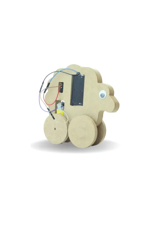 morMaker RMSAM005 Kuzu Robot Kuzubot Dc Motorlu Ahşap Oyuncak Stem-A Eğitim Seti