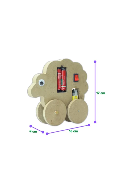 morMaker RMSAM005 Kuzu Robot Kuzubot Dc Motorlu Ahşap Oyuncak Stem-A Eğitim Seti