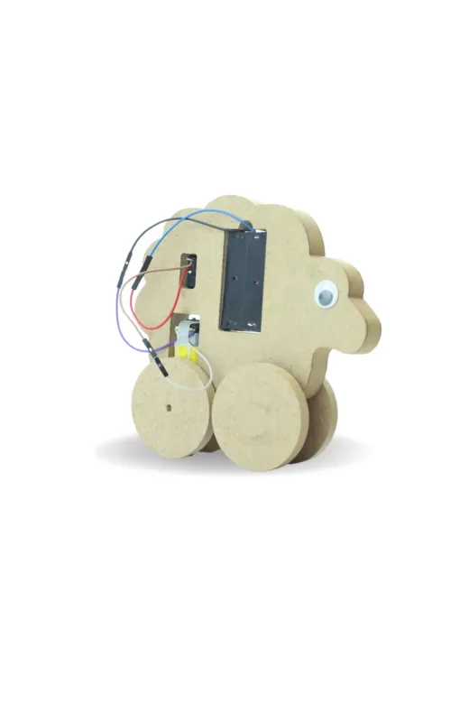 morMaker RMSAM005 Kuzu Robot Kuzubot Dc Motorlu Ahşap Oyuncak Stem-A Eğitim Seti