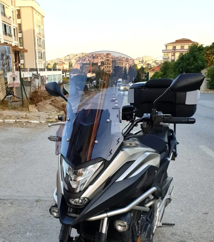 MOTOCAM Honda NC 700 750 X Ön Cam 2021-2024 Model 59cm Füme Renkli 4mm UZUN