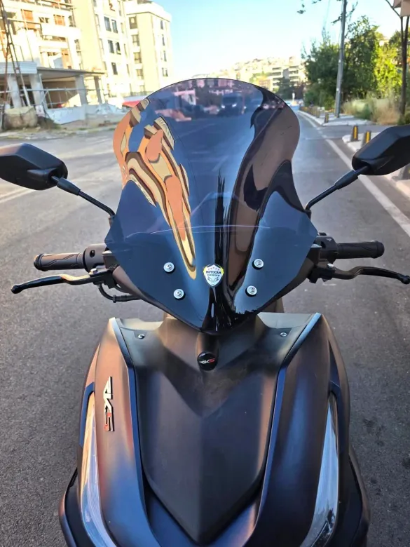 MOTOCAM Kuba Vizy 50 Ön Cam 2025-2026 Model 43cm Siyah Renkli SPORTİF