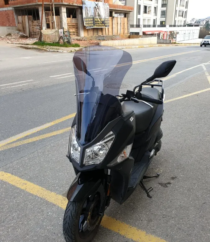 MOTOCAM SYM JET 14 125 Ön Cam 2017-2026 Model 65cm Füme Renkli 4mm UZUN