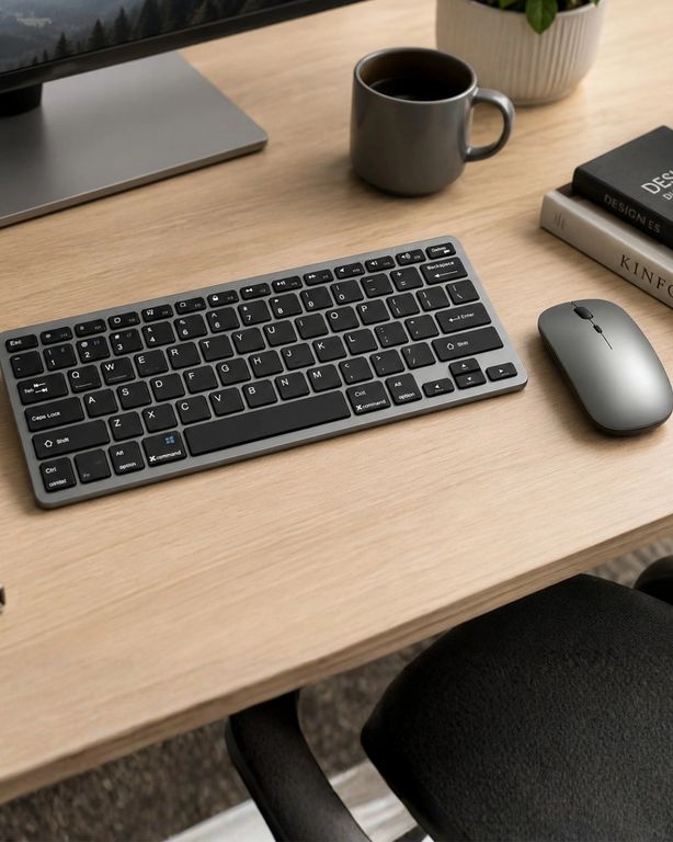 motto ticaret 126935852 Mey İthalat Şarjlı Kablosuz Klavye Ve Mouse Seti Kompakt Taşınabilir Tasarım