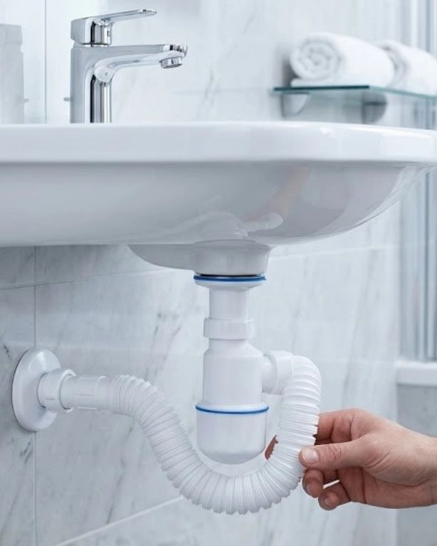 motto ticaret 127218922 Mey İthalat Lavabo Gider Borusu Esnek Hortumlu Sifon Seti Koku Önleyici Dayanıklı Tasarım