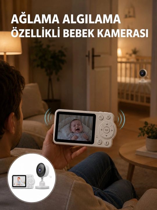 motto ticaret 132218358 Mey İthalat Wifi Gerektirmeyen Dijital Şifrelemeli Bebek Monitörü Yeni Nesil