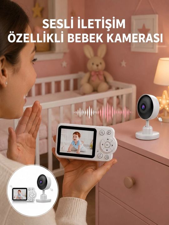 motto ticaret 132218405 Mey İthalat 2.8 İnç Ekranlı Bebek Kamerası Gece Görüşlü Ve Sesli İletişim Yeni Nesil