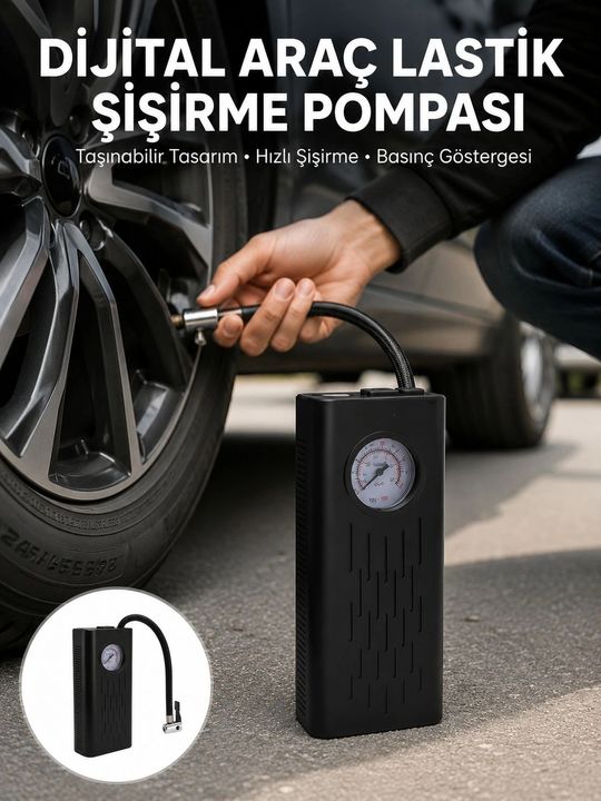 motto ticaret 132219774 Mey İthalat Type-C Şarjlı Güçlü Elektrikli Kompresör Motosiklet Oto Bisiklet İçin Yeni Nesil