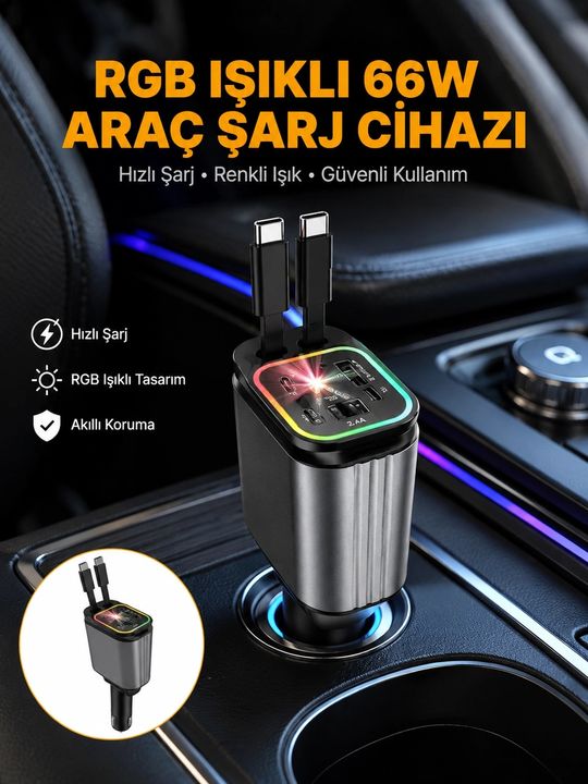 motto ticaret 132336739 Mey İthalat Kia, Seat, Mazda, Mitsubishi Araçlar İçin Çok Fonksiyonlu Araç Şarj Adaptörü Yeni Nesil