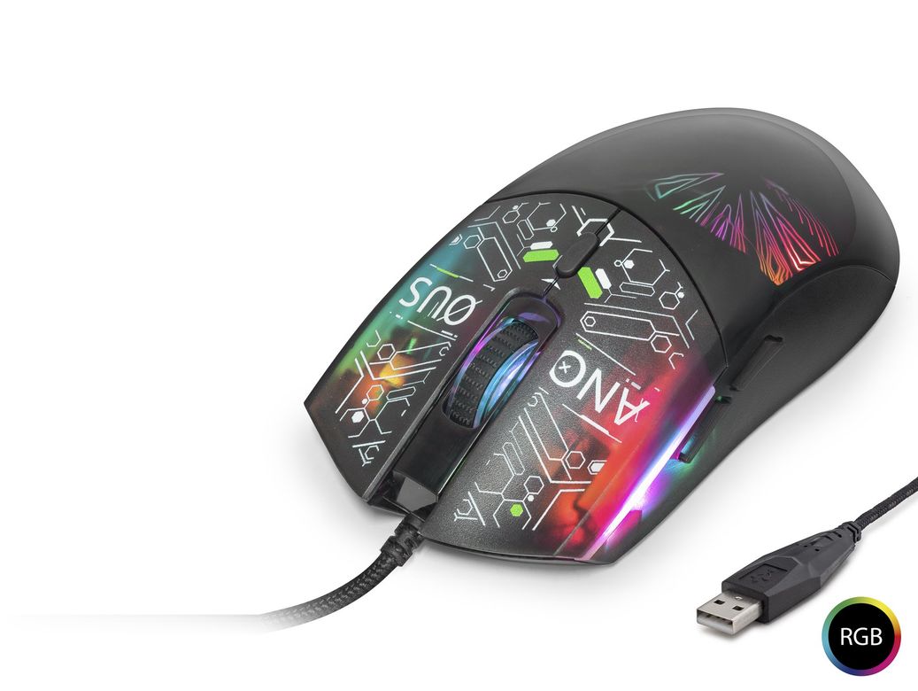 Mouse 7200 Dpi Rgb Soyut Art Desenli - Siyah G306C