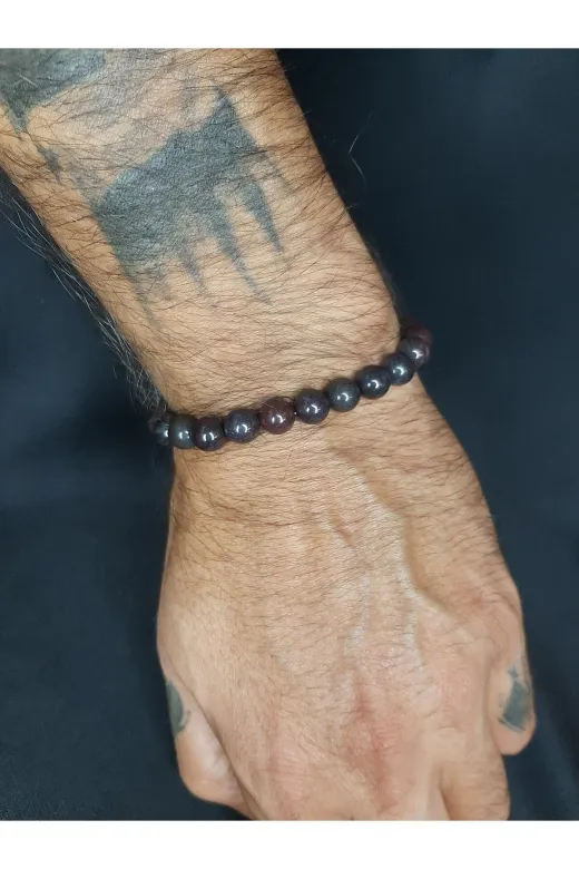 MRYart KM000000394 Kızıl Kaplan Gözü Doğaltaş Bileklik Tarz Ürün Unisex