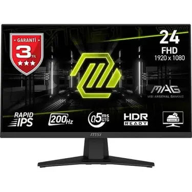 MSI MAG 244F 23.8" Full HD Rapid IPS 200Hz 0.5ms Gaming Monitör
