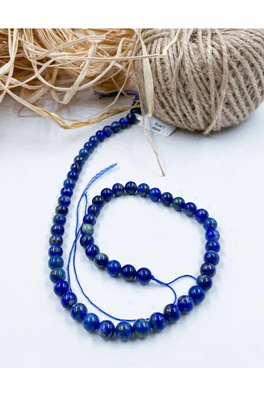 Mucize Taş DİZ1141 Lapis Lazuli Küre Kesim 8 Mm Doğal Taş Dizi