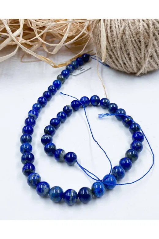 Mucize Taş DİZ1144 Lapis Lazuli Küre Kesim 8 Mm Doğal Taş Dizi