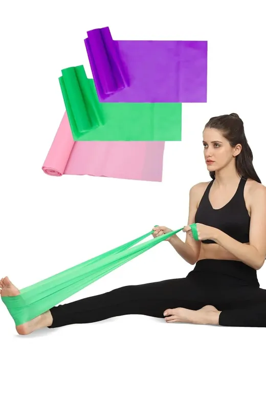 MultiFlexPro FJ14 Pilates Bandı 3 Lü Set 3 Farklı Direnç Seviyesinde 150X15 Cm Pilates Lastiği Egzersiz Aerobik Band