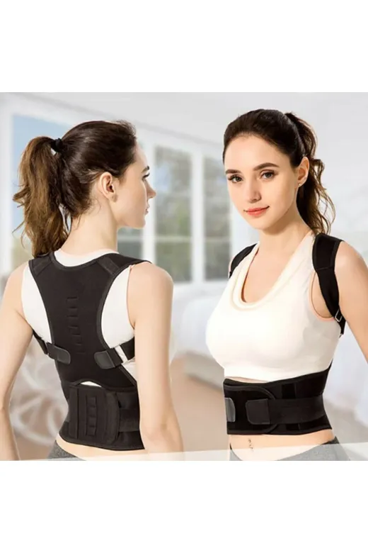 MultiFlexPro MF34 Unisex Siyah Medikal Korse Ortopedik Kamburluk Önleyici Dik Duruş Korsesi Manyetik Dik Duruş Korsesi