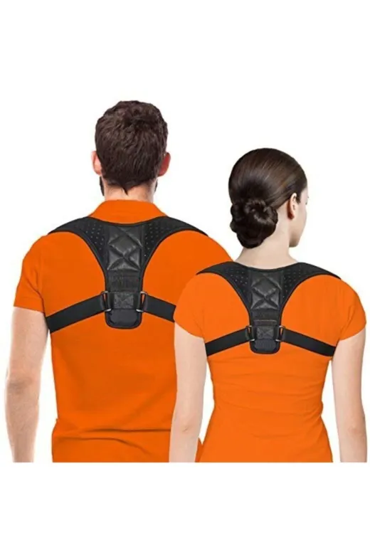 MultiFlexPro MF37 Dik Durmak Için Ortopedik Sırt Destek Korsesi Deri Desenli Ayarlanabilir Dik Duruş Korsesi