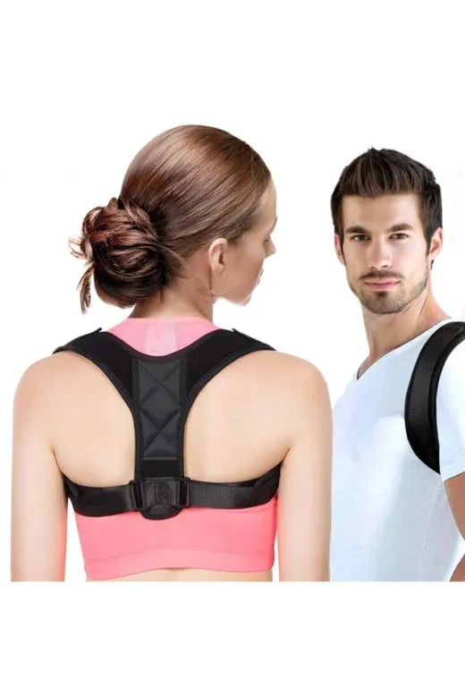 MultiFlexPro MF37 Dik Durmak Için Ortopedik Sırt Destek Korsesi Deri Desenli Ayarlanabilir Dik Duruş Korsesi