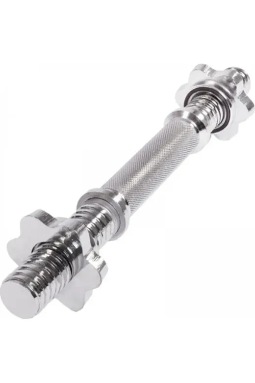 MultiFlexPro TKHBD 36 Cm Dambıl Bar Kısa Krom Halter Barı Fitness Egzersiz Içi Dolu Krom Dumbel Barı