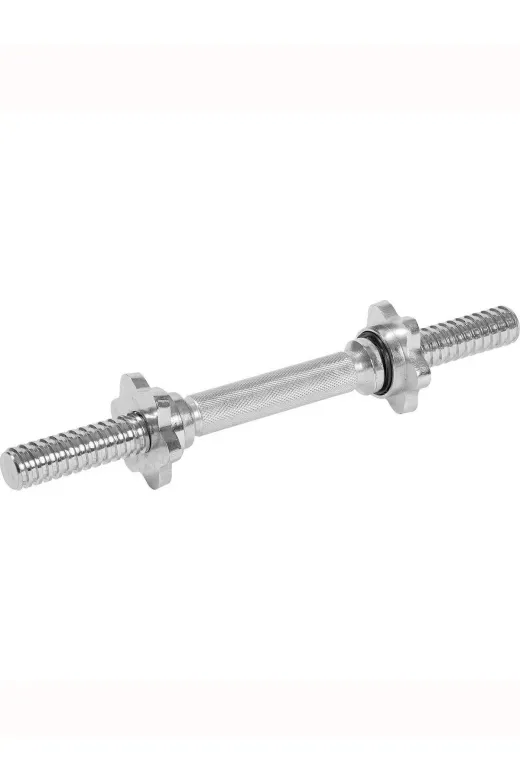 MultiFlexPro TKHBD 36 Cm Dambıl Bar Kısa Krom Halter Barı Fitness Egzersiz Içi Dolu Krom Dumbel Barı