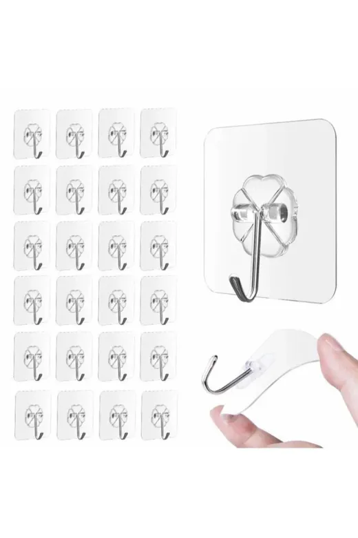 Mutlu Store UA0503 Aveo 5 Adet Kendinden Yapışkanlı Şeffaf Askı