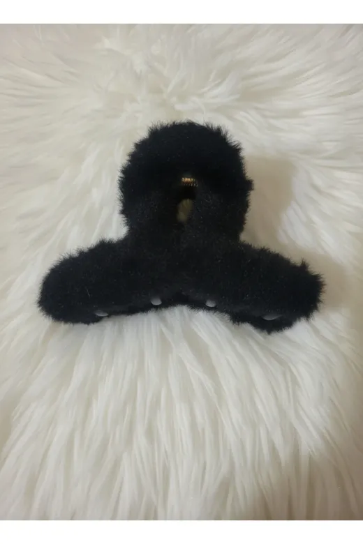 MY VİNTAGE PELUŞMANDALLI Kadın L Boy 2 Adet Peluş Tüylü Zarif Kışlık Mandal Peluş Toka
