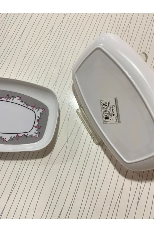MyDaisy 021 Melamin No:1 Desenli Çukur Kayık Tabak 3'lü