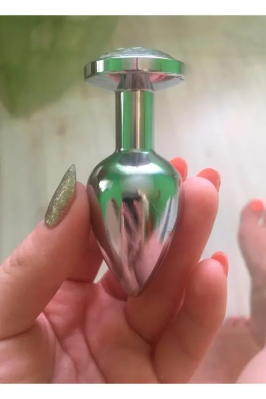Mynokta P12181S2068 Paslanmaz Elmas Taşlı Çelik Küçük Boy Anal Tıkaç Plug