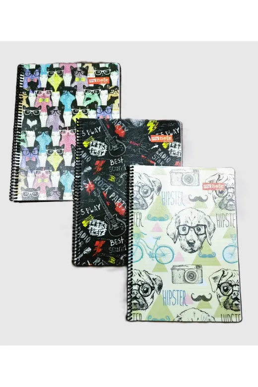 Mynote 56846876668 A4 80 Yaprak Pp Kapak Spiralli Çizgili Okul Defteri 3'lü