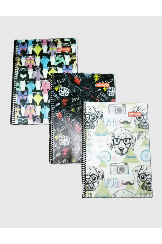 Mynote 56846876668 A4 80 Yaprak Pp Kapak Spiralli Çizgili Okul Defteri 3'lü