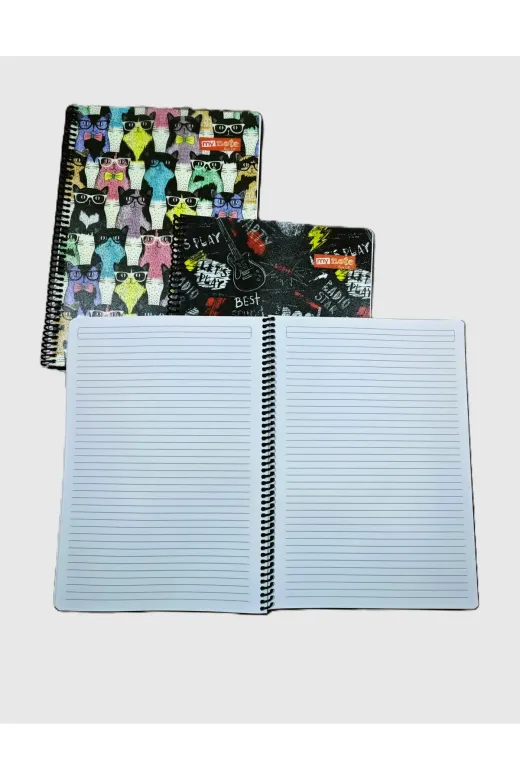 Mynote 56846876668 A4 80 Yaprak Pp Kapak Spiralli Çizgili Okul Defteri 3'lü