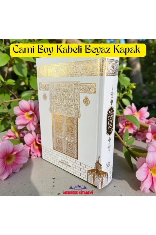 MyReal hczkrn0019 Kolay Okunuşlu Cami Boy Kabe Kuran-I Kerim (23X34) - Qr Kodlu, Beyaz Özel Cilt + Ayıraç Hediyeli