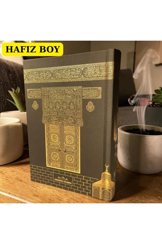 MyReal hczkrn009 Kolay Okunuşlu Hafız Boy Kabe Kuran-I Kerim (14X20Cm) - Qr Kodlu, Siyah Özel Cilt + Ayıraç Hediyeli