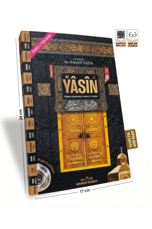 MyReal hczysn015 Kabe Türkçe Okunuşlu Mealli 41 Yasin Kitabı Geniş İçerik - Orta Boy (17X24 Cm), Fihristli, 192 Sayfa (Şamua Kağıt )