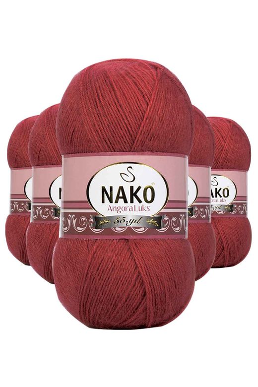 Nako RT-RYL-5ARNKANGL6679 5 Adet Angora Lüks El Örgü İpi Bordo 6679