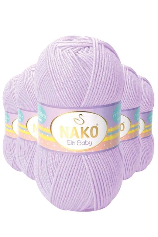 Nako RT-RYL-5ARNKELB5090 5 Adet Elite Baby El Örgü İpi Tüylenmeyen Bebek Yünü Mine Çiçeği 5090