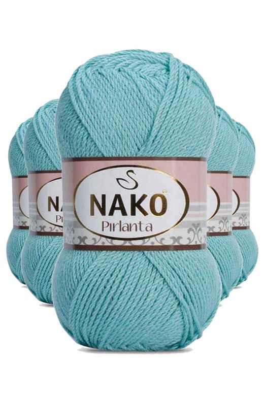 Nako RT-RYL-5ARNKPRL1297 5 Adet Pırlanta Amigurumi El Örgü İpi Yünü Su Yeşili 1297