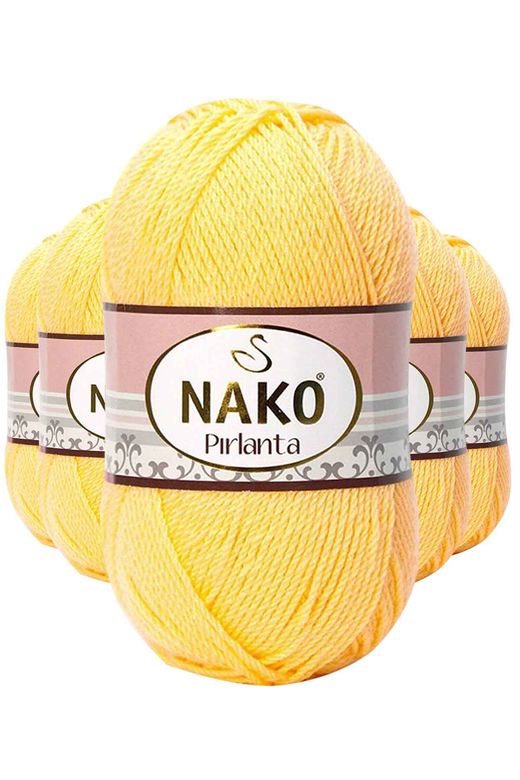 Nako RT-RYL-5ARNKPRL215 5 Adet Pırlanta Amigurumi El Örgü İpi Yünü Saman Sarı 215