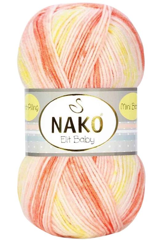 Nako RT-RYL-ARNKEBMB32430 Elit Baby Mini Batik Bebe El Örgü İpi Turuncu Sarı 32430