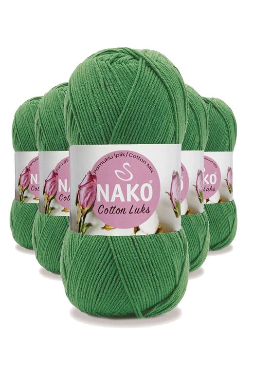 Nako RT-RYL-HMR16133 5 Adet Cotton Lüks Yelek Tunik Kazak Bluz Hırka İpi Yünü Yeşil 97576